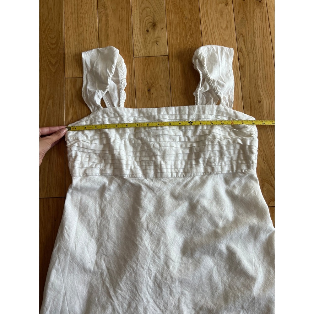 Abercrombie & Fitch Emerson Cap Sleeve Mini Dress White Linen Blend Womens XL - Picture 4 of 10